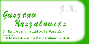 gusztav maszalovits business card